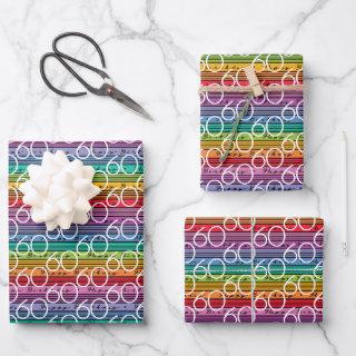 60th Birthday Rainbow Stripes  Sheets