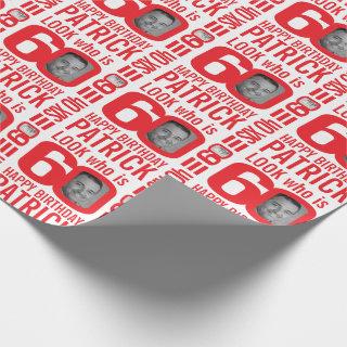 60th birthday red white look 60 custom photo name