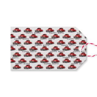 60th Birthday Retro Red Truck Gift Tags