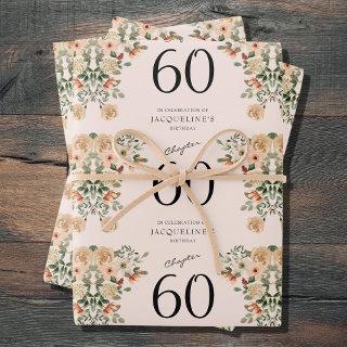 60th Birthday Vintage Floral  Sheets