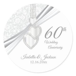 60th Diamond Wedding Anniversary Classic Round Sticker