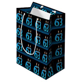 63rd birthday with eyeball candles medium gift bag
