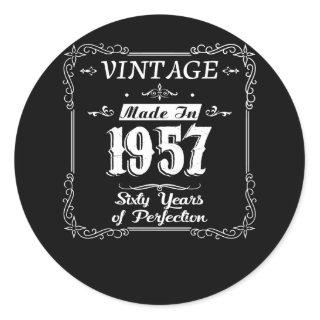 65th birthday 1957 Year of Perfection Gift Idea Classic Round Sticker