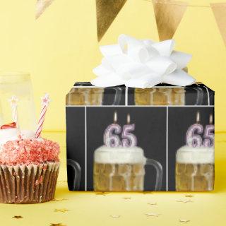 65th Birthday Beer Mug With Candles