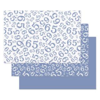 65th Birthday Blue & White Number Pattern 65  Sheets
