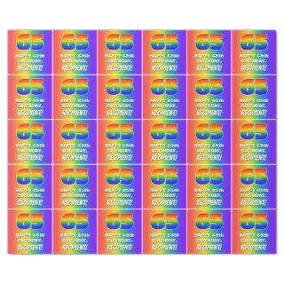 65th Birthday: Colorful, Fun Rainbow Pattern # 65