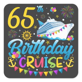 65th Birthday Cruise B-Day Party Square Sticker