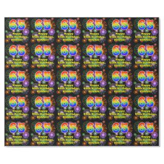 65th Birthday: Fun Fireworks, Rainbow Look # “65”