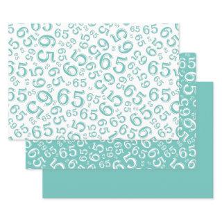 65th Birthday Teal & White Number Pattern 65  Sheets