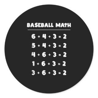 6 4 3 2 Baseball Math - Cute Playing Softball Game Classic Round Sticker