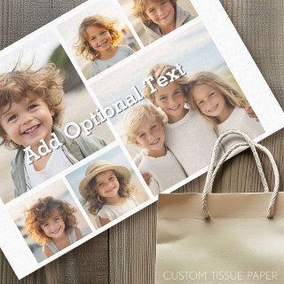 6 Photo Collage Optional Text -- CAN Edit Color Tissue Paper