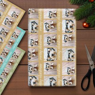 6 photo collage with Merry Christmas Script  Sheets