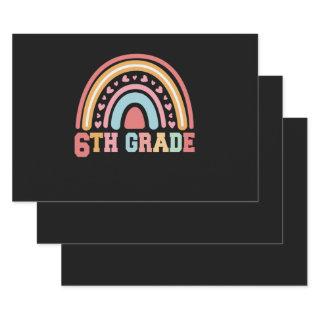6th Grade Cute Rainbow Back To School Student Gift  Sheets