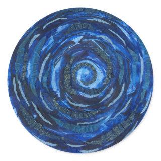 6th-Third Eye Chakra Indigo Spiral Artwork #2 Classic Round Sticker
