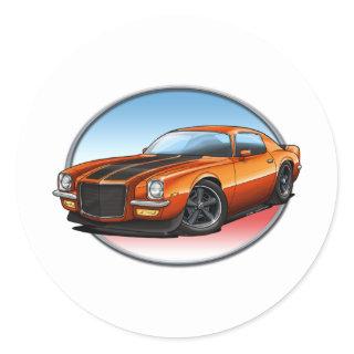 70-73 Orange B Camaro.png Classic Round Sticker