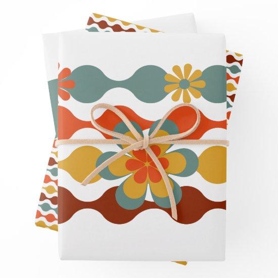 70's Theme Colors Pattern Flowers  S