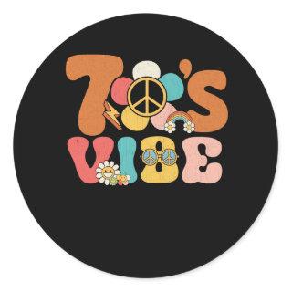 70s Vibe 70s Costume Peace Groovy Hippie 70's Them Classic Round Sticker