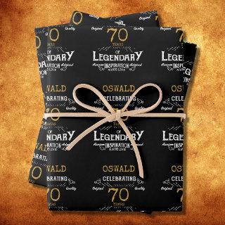 70th Birthday Black Gold  Legendary Retro  Sheets