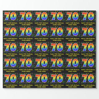 70th Birthday: Colorful Music Symbols, Rainbow 70
