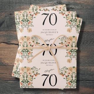 70th Birthday Vintage Floral  Sheets