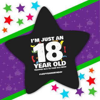72nd Birthday Party Trapped Leap Year Day Feb 29th Star Sticker