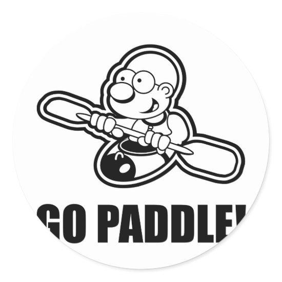 74_go_paddle classic round sticker