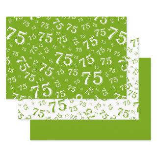 75th Birthday Green Random Number Pattern 75  Sheets