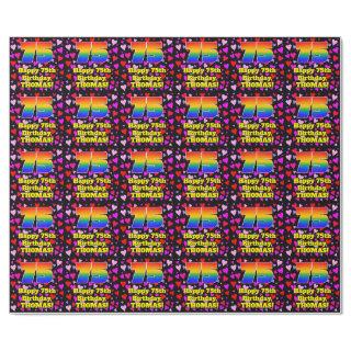 75th Birthday: Loving Hearts Pattern, Rainbow # 75