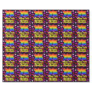 75th Birthday: Loving Hearts Pattern, Rainbow # 75