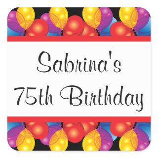 75th Birthday Party | DIY Text Square Sticker