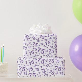 75th Birthday Random Number Pattern 75 Purple