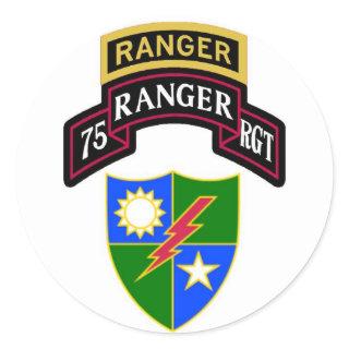 75th Infantry Ranger Regiment Scroll Classic Round Sticker