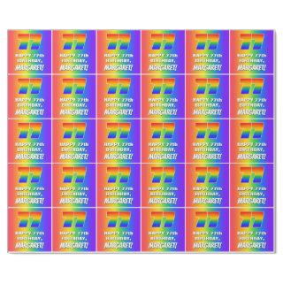 77th Birthday: Colorful, Fun Rainbow Pattern # 77