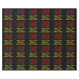 78th Birthday: Red Digital Clock Style "78" + Name
