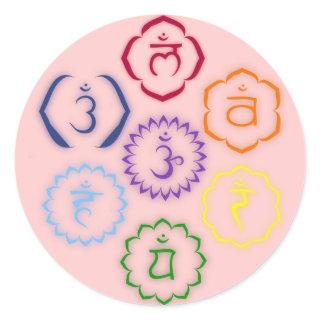 7 Chakras in a Circle Classic Round Sticker