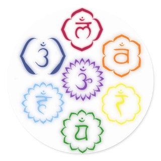 7 Chakras in a Circle Classic Round Sticker