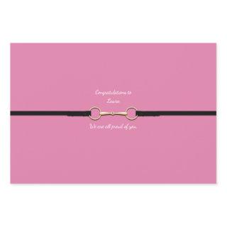 7" Snaffle Bit & Reins with Custom Text Pink  Sheets
