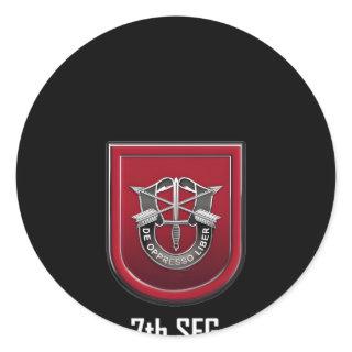 7Th Special Forces Sfg Beret Flash Unit Crest Classic Round Sticker