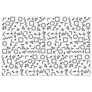 80's 90's Black & White Retro Shapes Pattern Tissue Paper