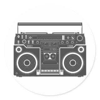 80s Boombox Classic Round Sticker