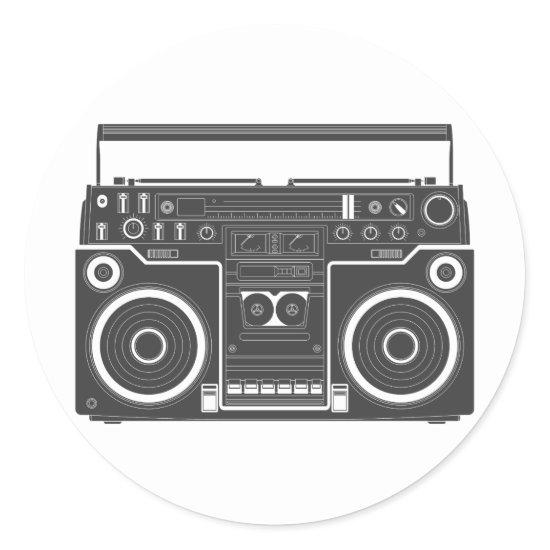 80s Boombox Classic Round Sticker