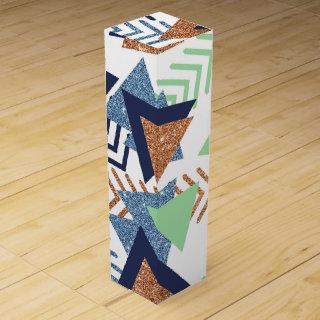 80s Color Abstract | Navy Rose Gold Mint 90s Wine Box