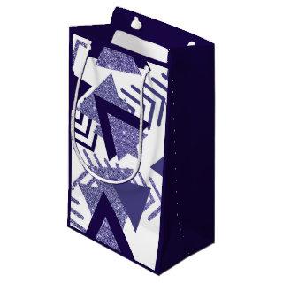 80s Cool Abstract | Purple Passion Shapes Pattern Small Gift Bag
