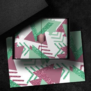 80s Fresh Abstract | Pink and Green Shapes Pattern Tissue Paper