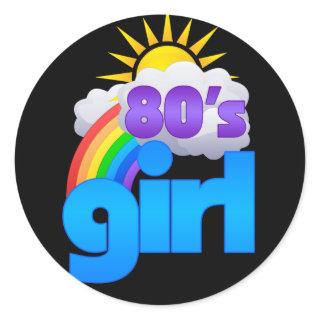 80s Girl Classic Round Sticker