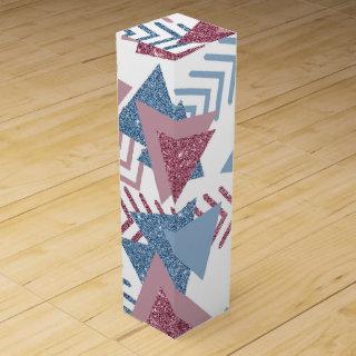 80s Lunar Abstract | Dusty Mauve Pink and Blue Wine Box