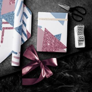 80s Lunar Abstract | Dusty Mauve Pink and Blue