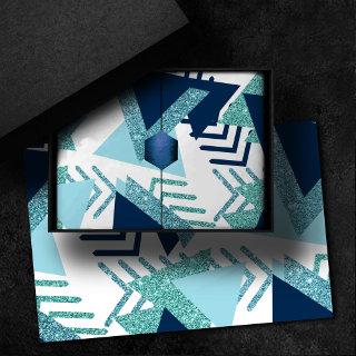 80s Luxe Abstract | Turquoise and Navy Blue Shapes Tissue Paper