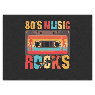 80s Music Rocks - Vintage Retro Distressed Tissue Paper