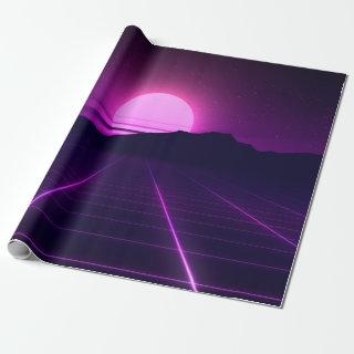 80s Retro Background Illustartion with 3D elements